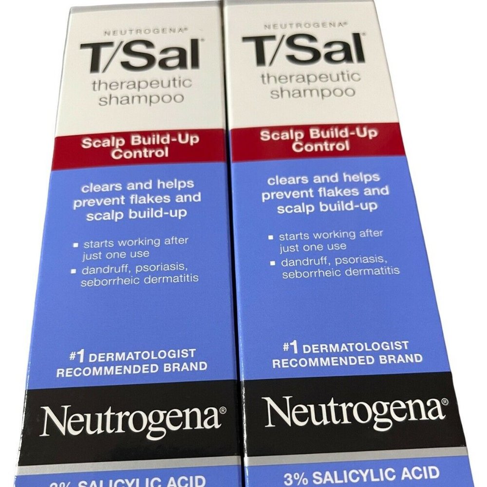 Neutrogena T/Sal Therapeutic Shampoo, Scalp Build-up Control 4.5 fl oz Lot of 2